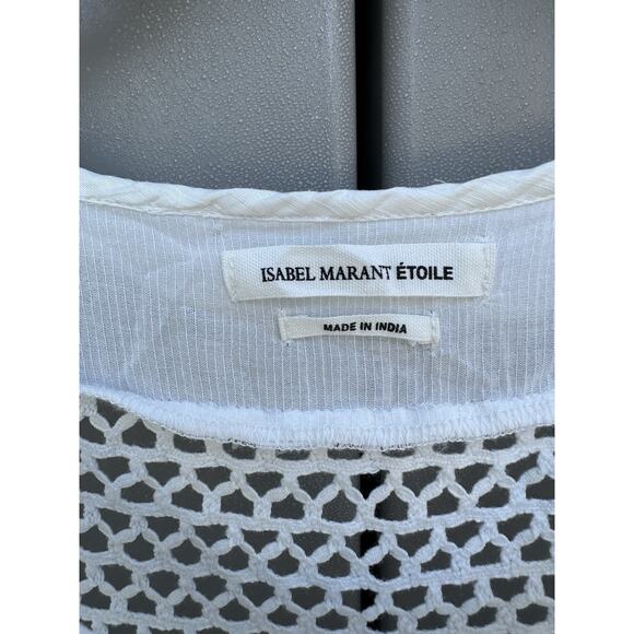 Isabel Marat Etoile White Boho Lace Crochet Blouse Top Sz 38 /M Romantic Cottage - Picture 5 of 13